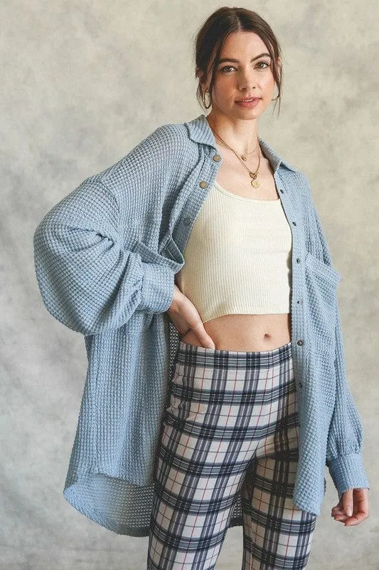 Soft Thermal Knit Shacket Top  *Online Only*
