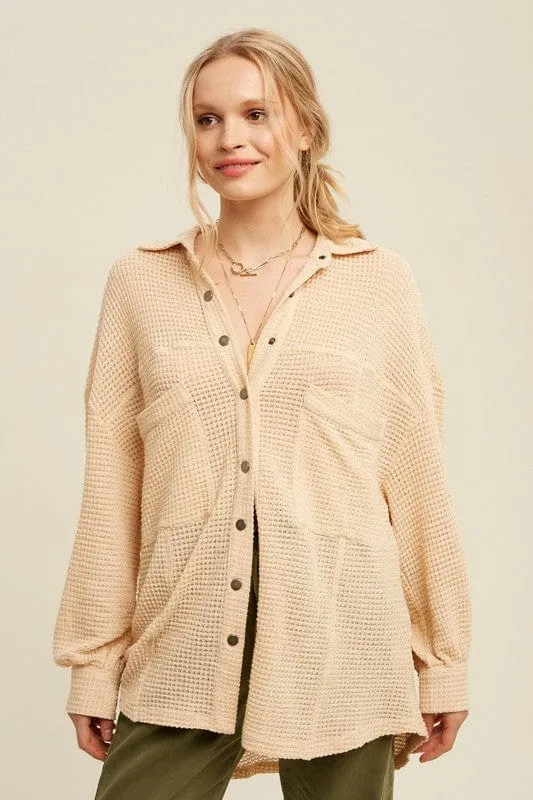 Soft Thermal Knit Shacket Top  *Online Only*