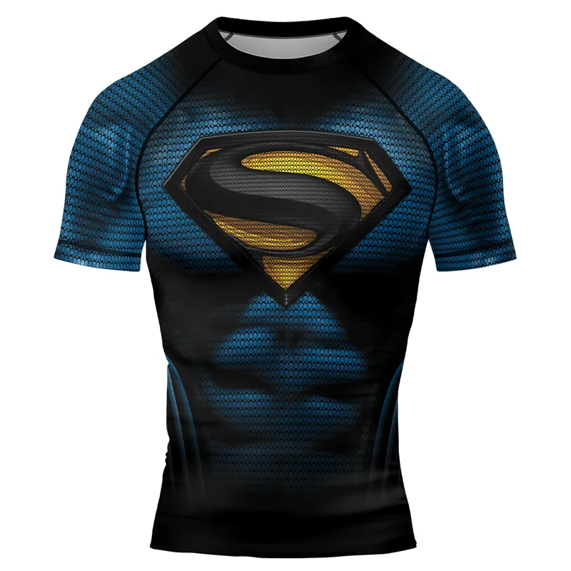 Superman Cosmic Emblem Men's Short Sleeve Rash Guard