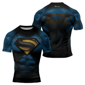 Superman Cosmic Emblem Men's Short Sleeve Rash Guard