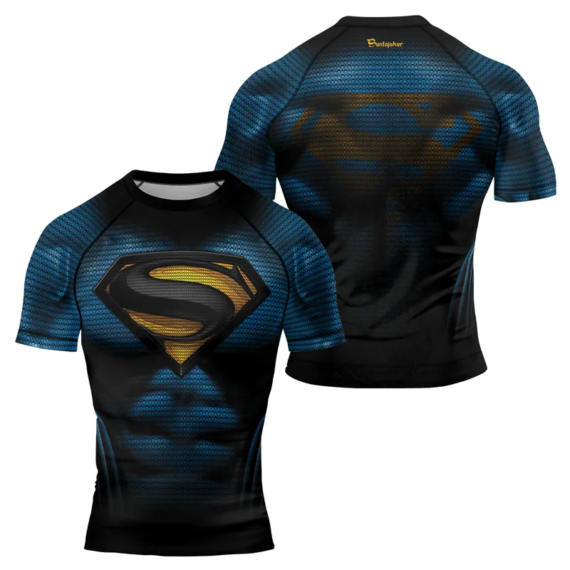 Superman Cosmic Emblem Men's Short Sleeve Rash Guard