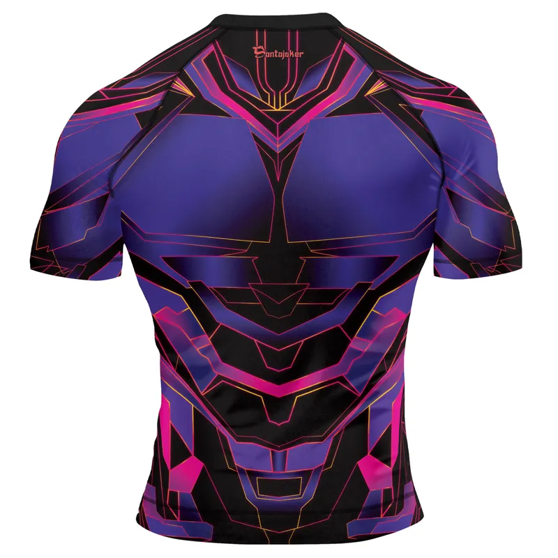 Superman Neon Emblem Men's Short Sleeve Rash Guard