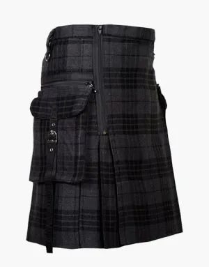 TARTAN GOTHIC Punk Utility Kilt Night Watch