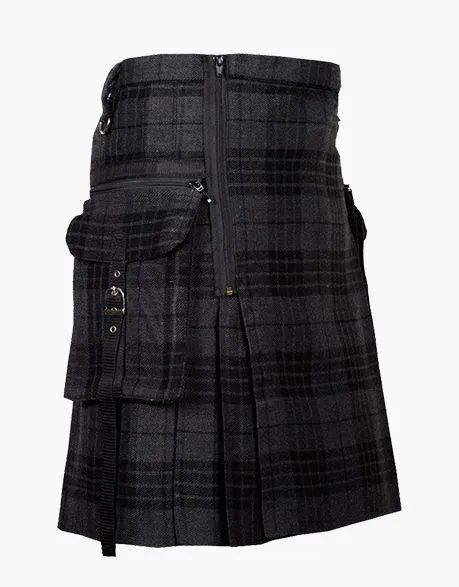 TARTAN GOTHIC Punk Utility Kilt Night Watch