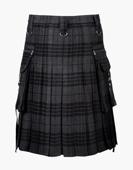 TARTAN GOTHIC Punk Utility Kilt Night Watch
