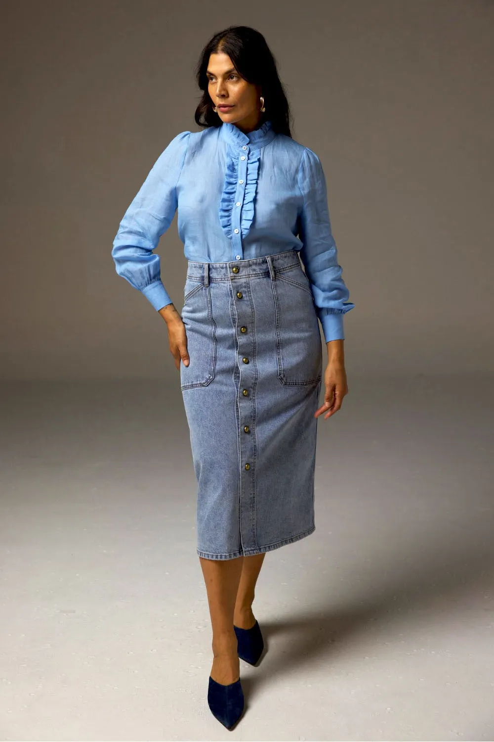 Typify Skirt / Washed Denim