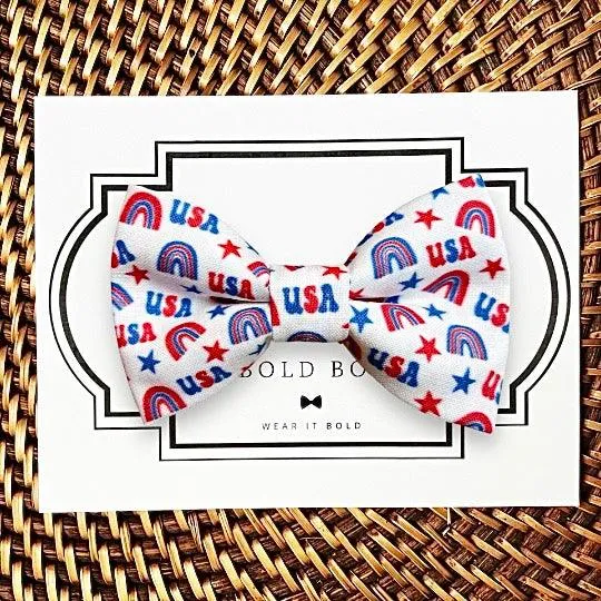 USA Bow Tie for Dog Collar or Cat Collar