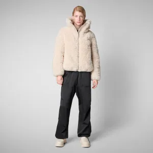 Women's Faux Fur Jacket Kennie in Shore Beige