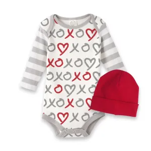 X's and O's Bodysuit & Hat Set